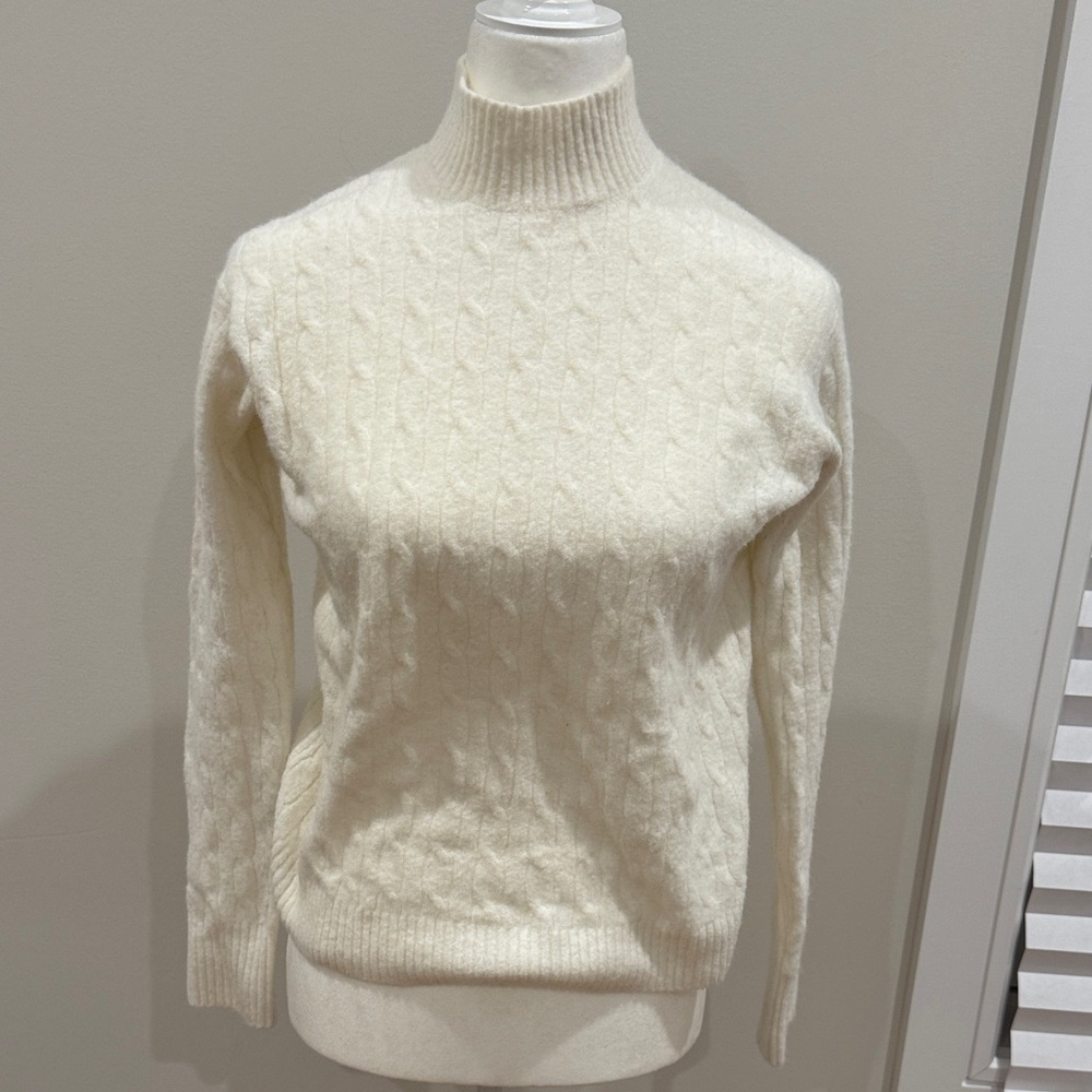 J. Crew Ivory Turtleneck Sweater